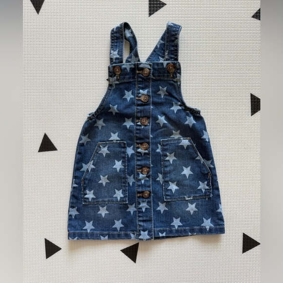 Wonder Nation|Baby girl,toddler Star print Denim Overall Dress (skirtall)•••2T - Picture 1 of 5
